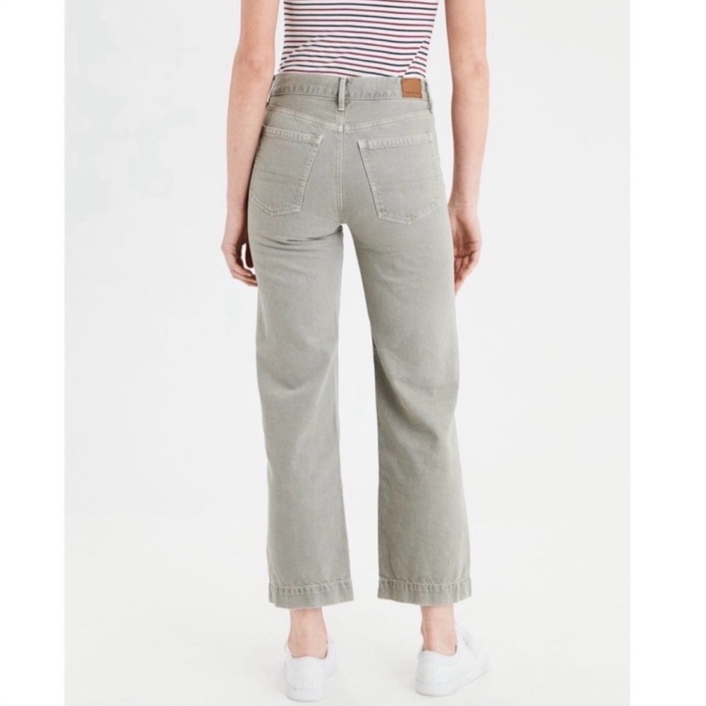 American Eagle Wide Leg Crop Button Fly Jeans, 2